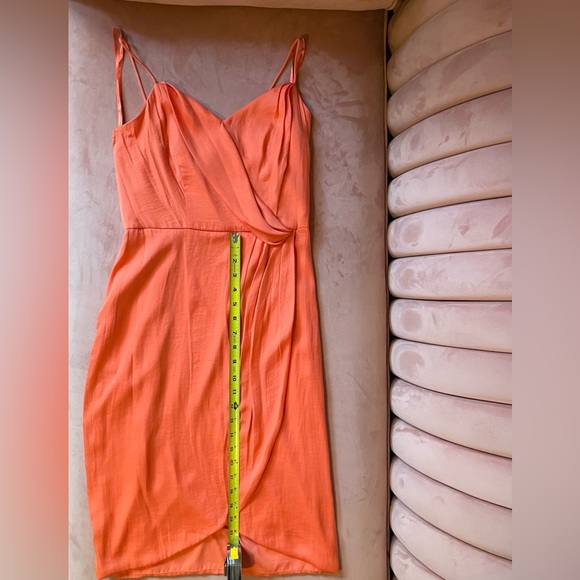 Salmon pink peach spaghetti strap Banana Republic lined polyester dress 0 women - Picture 1 of 6